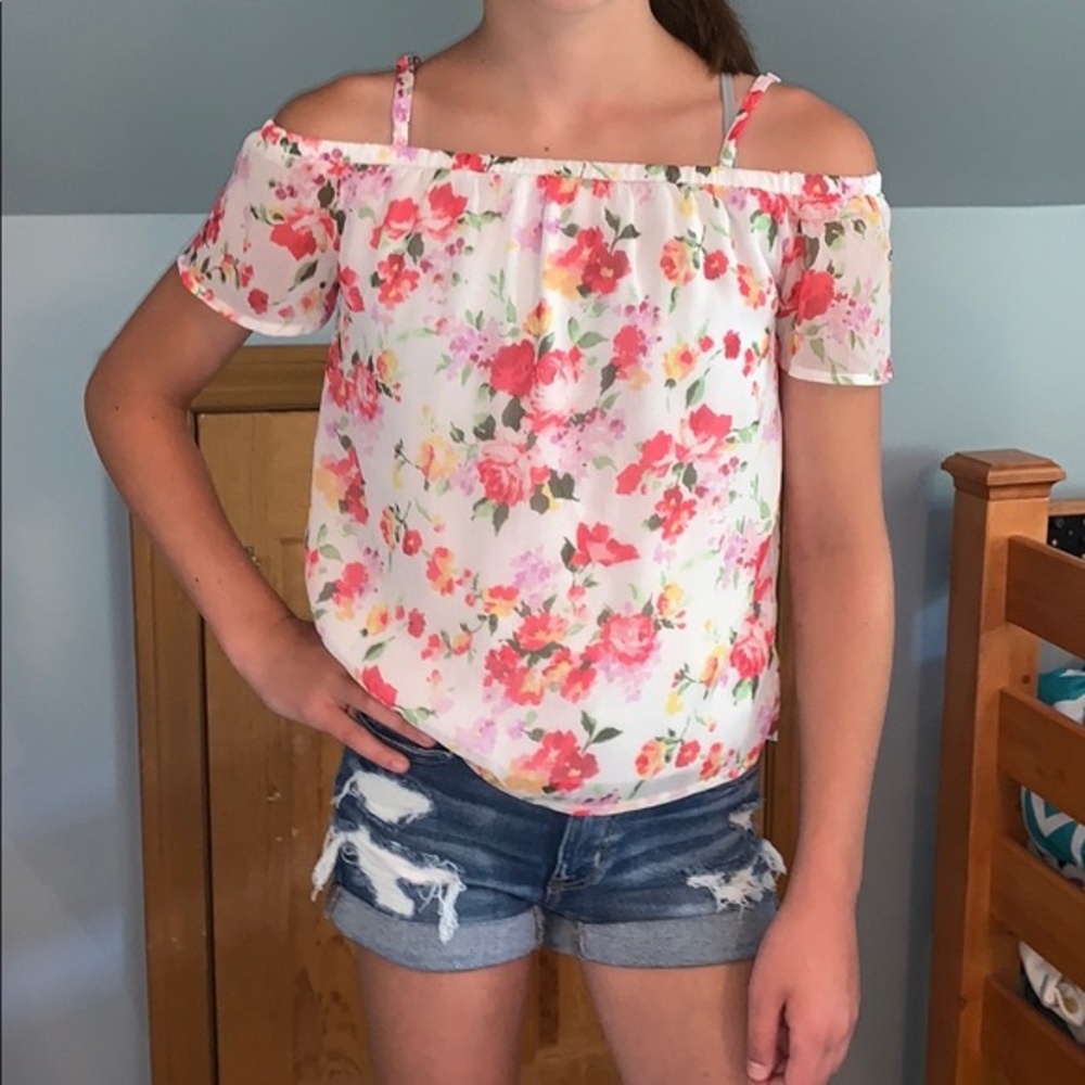 floral abercrombie and fitch off the shoulder